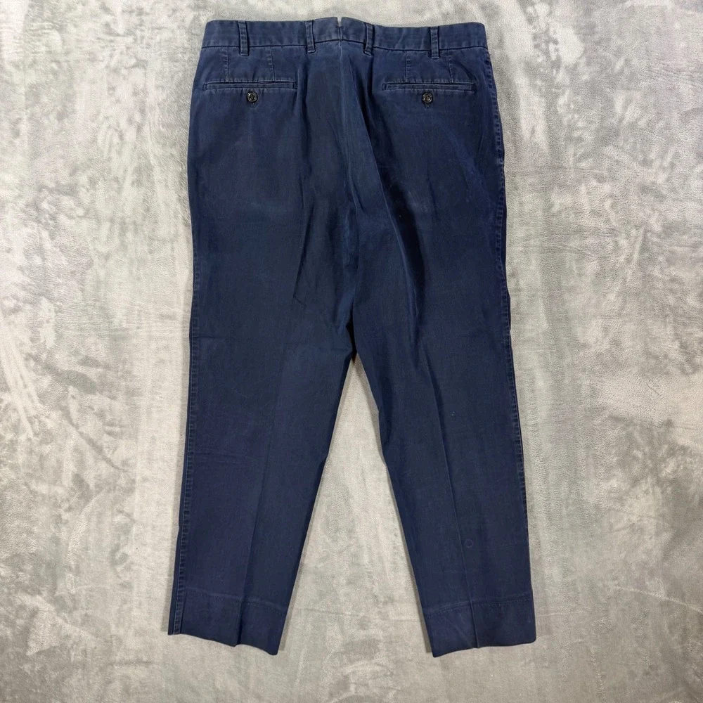 Hiltl Trousers Mens Size 36x29 Navy Blue Chino Pants Casual Formal